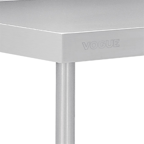 Vogue Premium Stainless Steel Table with Splashback - 900 x 600 x 900mm
