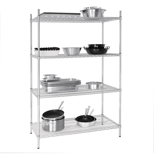 Vogue 4 Tier Wire Shelving Kit - 1220 x 610 x 1840mm