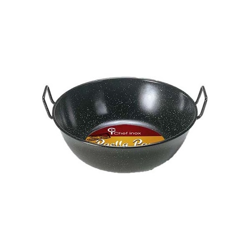 Chef Inox Paella Pan -  Enamelled Steel Deep 320mm