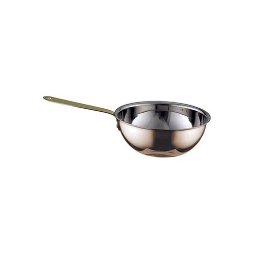 Chef Inox Miniatures - Wok 110x40mm Copper With Brass Handle