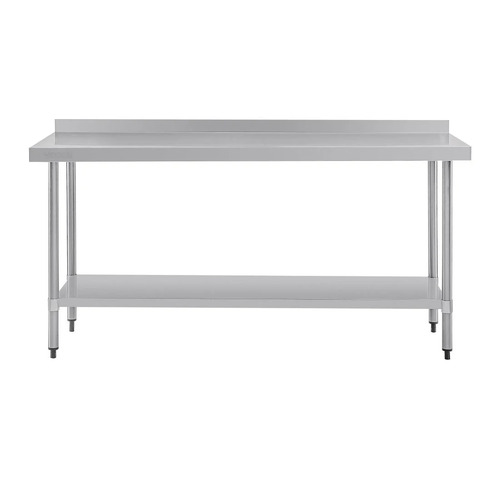 Vogue Stainless Steel Prep Table with Splashback - 1800 x 600 x 900mm