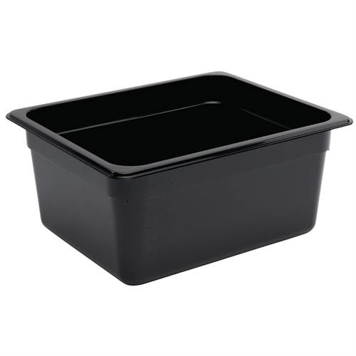 Vogue Black Polycarbonate 1/2 Gastronorm Tray 150mm