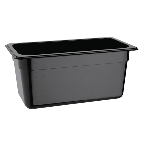 Vogue Black Polycarbonate 1/3 Gastronorm Tray 150mm