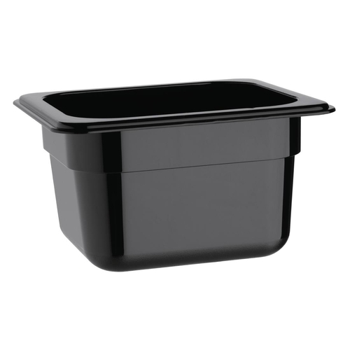 Vogue Black Polycarbonate 1/6 Gastronorm Tray 100mm
