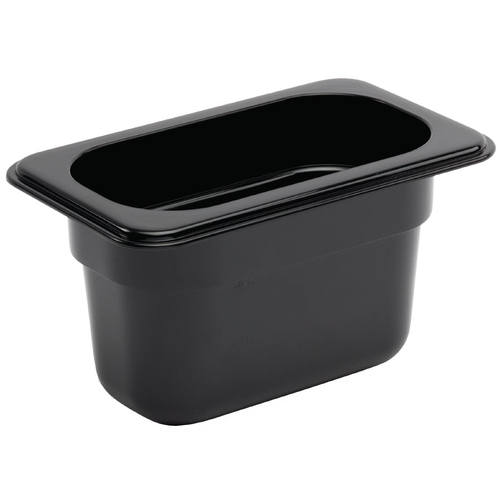 Vogue Black Polycarbonate 1/9 Gastronorm Tray 100mm