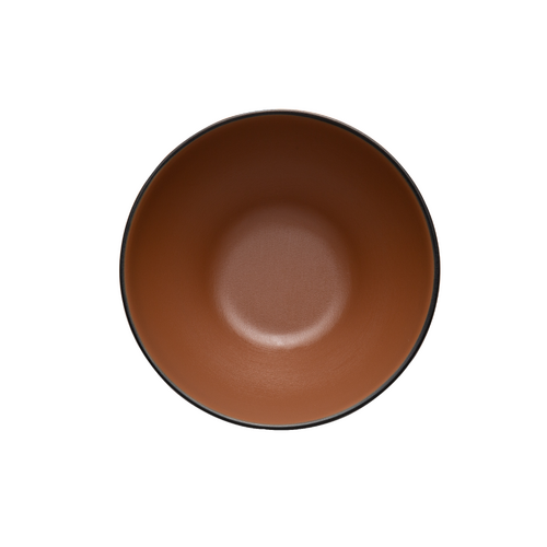 Coucou Melamine Round Bowl 16.5x7.7cm - Brown & Black - 11BW16BB