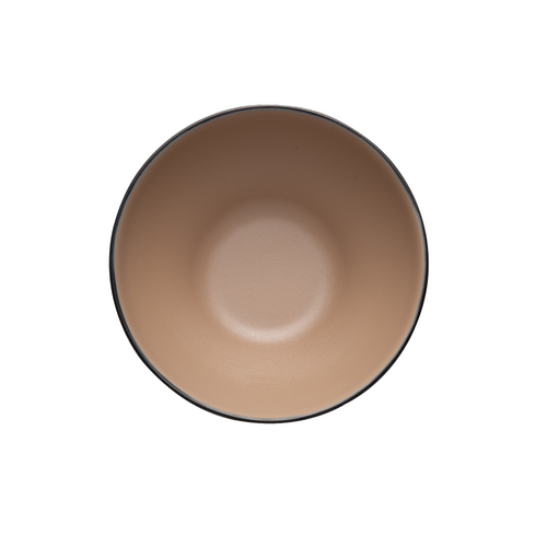 Coucou Melamine Round Bowl 16.5x7.7cm - Beige & Black