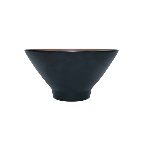 Coucou Melamine V Shape Round Bowl 17.8x9.2cm - Brown & Black - 11BW17BB1