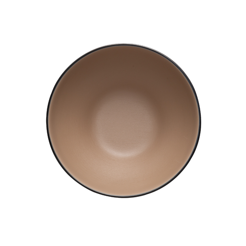 Coucou Melamine Round Bowl 19x8.9cm - Beige & Black - 11BW19EB