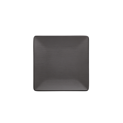 Coucou Melamine Square Plate 17.5 x 17.5cm - Grey & Black