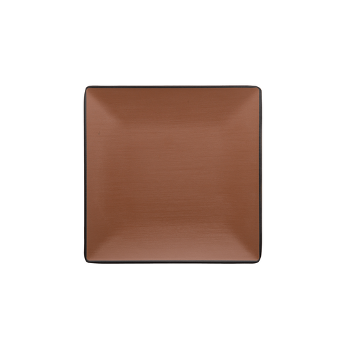 Coucou Melamine Square Plate 22 x 22cm - Brown & Black - 13PL22BB