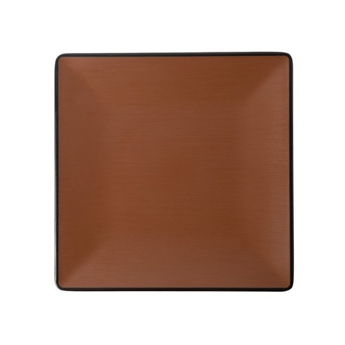 Coucou Melamine Square Plate 24 x 24cm - Brown & Black