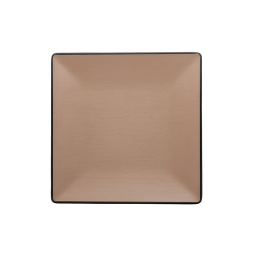 Coucou Melamine Square Plate 24 x 24cm - Beige & Black