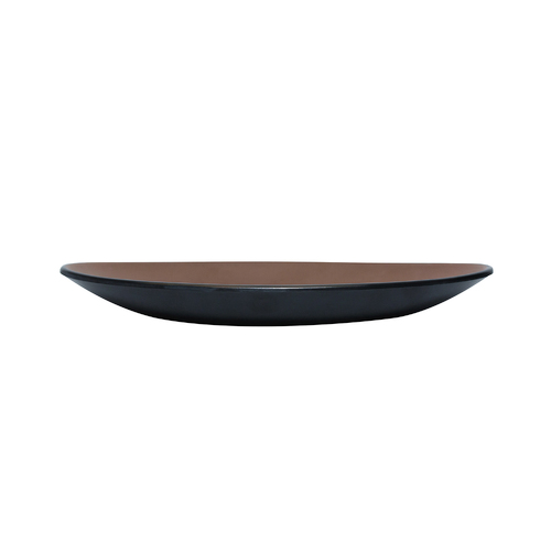 Coucou Melamine Oval Plate 24.3x15.1x2.5cm - Brown & Black - 14PL24BB