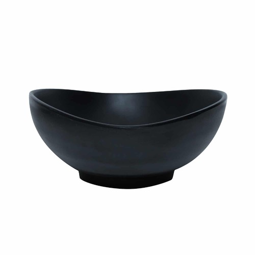 Coucou Melamine Oval Bowl Black 17cm - Black - 34BW17BK