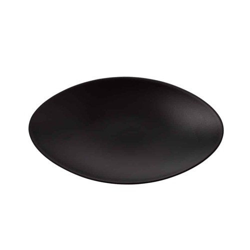 Coucou Melamine Oval Plate - 18x10x3.5cm -  Matte Black  - 34PL18BK