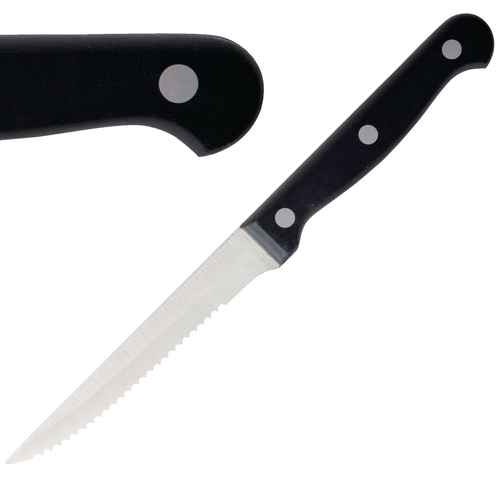 Olympia Steak Knife Black Handle 215mm (Box of 12)