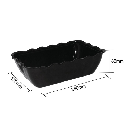 Olympia Kristallon Salad Crock 260x175x85mm/ 2L Black 