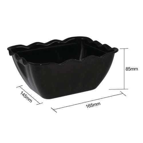 Olympia Kristallon Salad Bowls 165x135x85mm/ 750ml Black - CB757