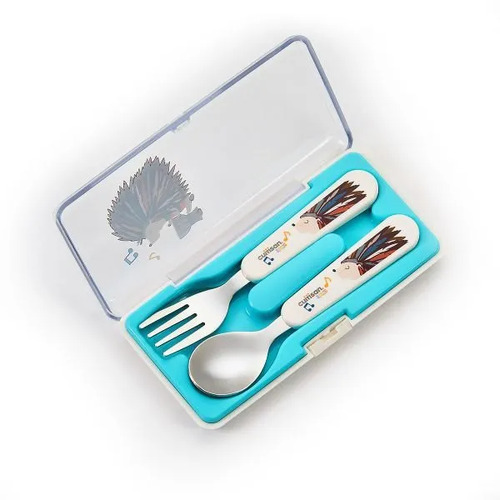Cuitisan Infant Spoon & Fork Set with Case Blue