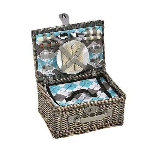 Cilio Stresa Deluxe Picnic Basket for 2 Persons 40x28x20cm OliveGreen