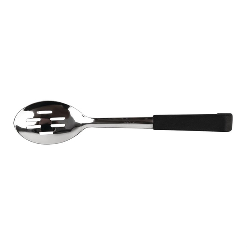 Vogue Slotted Serving Spoon Black Handled 340mm