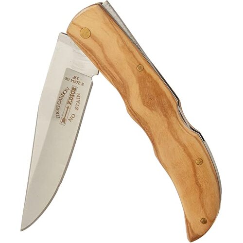 F.Dick Folding Knife With Olive Woodend Handle 90mm B/P