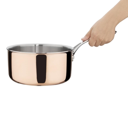 Vogue Induction Tri-Wall Copper Saucepan 200mm 