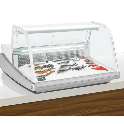 Polar GE960-A Counter Top Serve Over Fish Display Unit White - 915mm