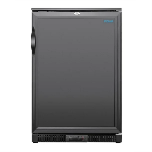 Polar GE997-A G-Series Back Bar Cooler with Single Solid Hinged Door Black - 850mm