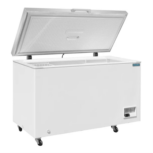 Polar GH337-A G-Series Chest Freezer with Stainless Steel Lid - 385Ltr