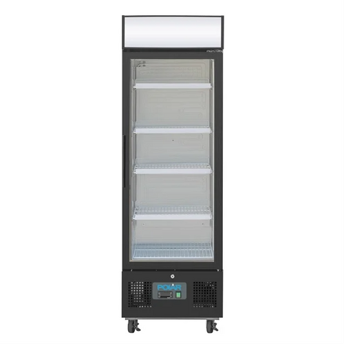 Polar GH426-A G-Series Upright Display Fridge Black - 218Ltr