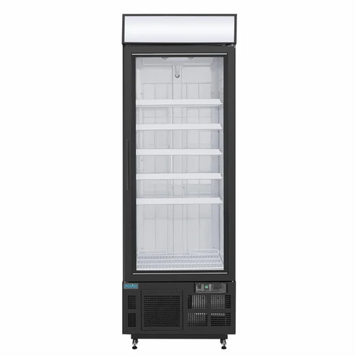 Polar GH428-A G-Series Upright Display Freezer Black - 412Ltr