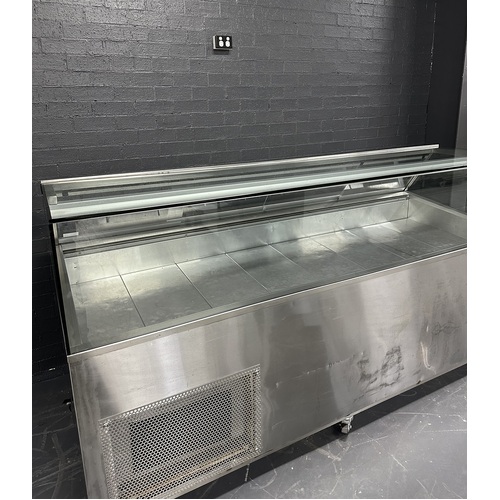 Pre-Owned Custom Made Square Glass Cold Food Display 2500mm 