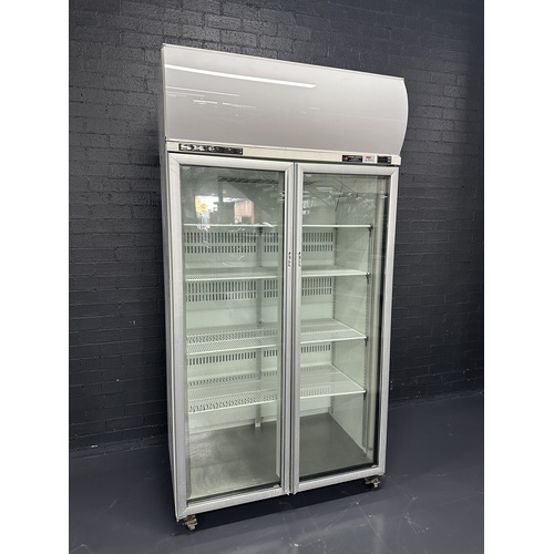 Pre-Owned Skope TME1000 - 2 Door Glass Upright Display Fridge