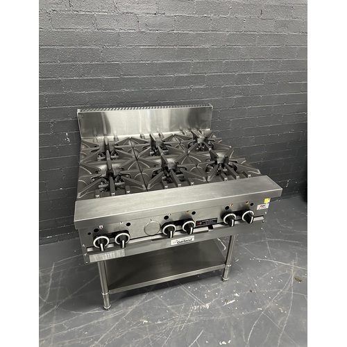 Pre-Owned Garland GF36-6T - 6 Burner Gas Cooktop on Leg Stand 