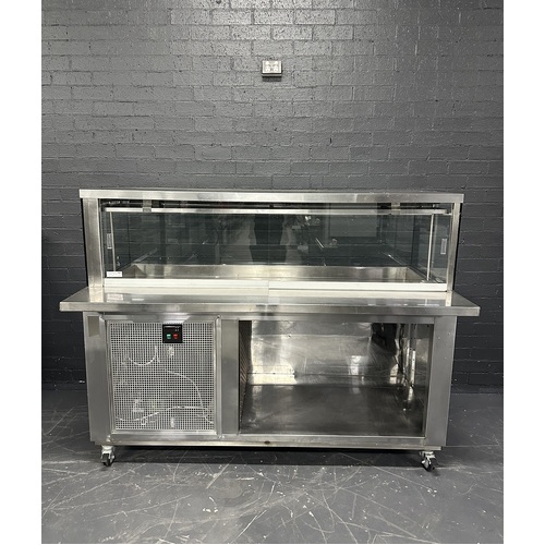 Pre-Owned Custom Made Square Glass Cold Food Display 1700mm