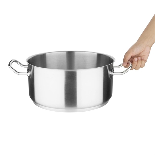 Vogue Stainless Steel Casserole Pan 280mm 7.5Ltr - T177