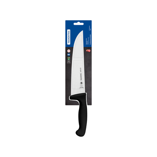 Tramontina Professional Butcher Knife Straight Back Black Handle - 200mm