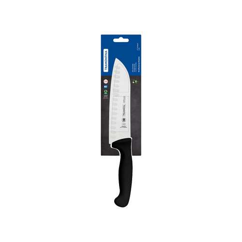 Tramontina Professional Santoku Knife Fluted Black Handle - 170mm