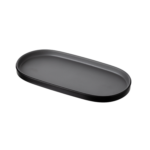 Coucou Melamine Oval Plate 26.2x12.8x1.8cm - Grey & Black - 14PL26GB