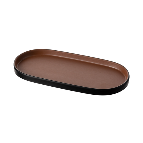 Coucou Melamine Oval Plate 28.8x12.8x1.8cm - Brown & Black - 14PL29BB