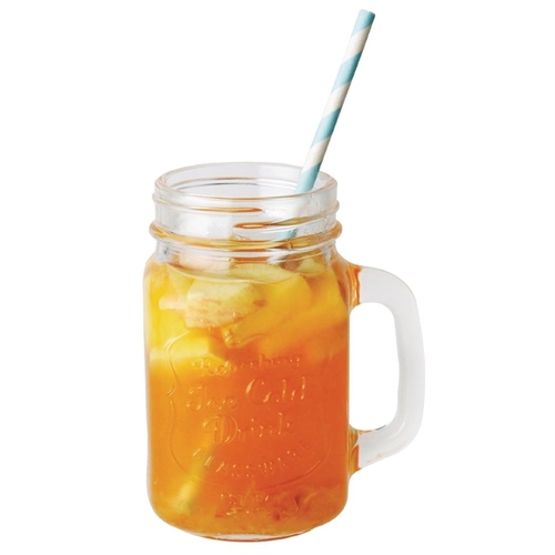 Olympia Handled Drinking Jar Printed "Ice Cold Drink" 450ml (Box of 12) - CM698