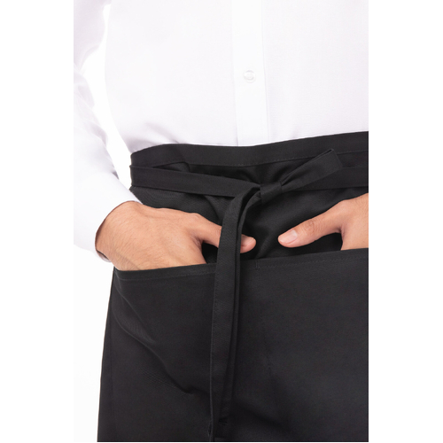 Half Bistro Apron - Black - F28-BLK - F28-BLK