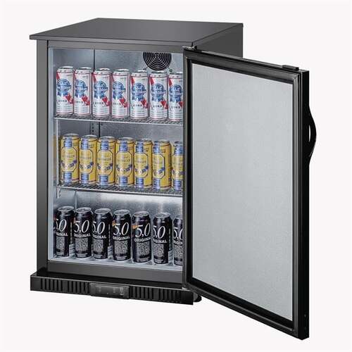 Polar GE997-A G-Series Back Bar Cooler with Single Solid Hinged Door Black - 850mm - GE997-A