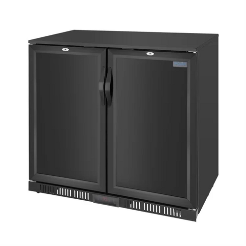 Polar GE998-A G-Series Back Bar Cooler with Double Solid Hinged Doors Black - 850mm - GE998-A