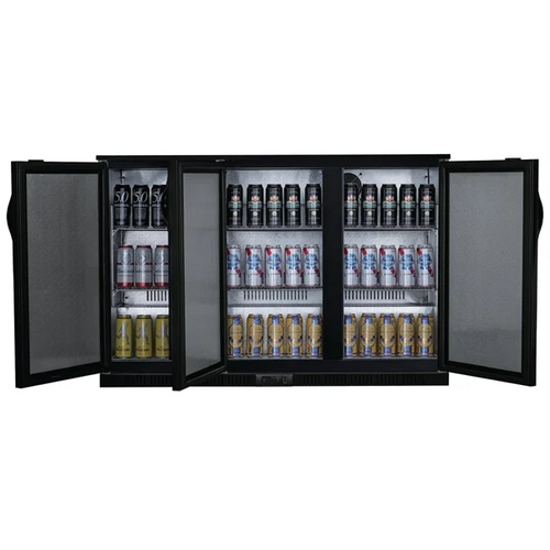 Polar GE999-A G-Series Back Bar Cooler with Triple Solid Hinged Doors Black - 850mm - GE999-A