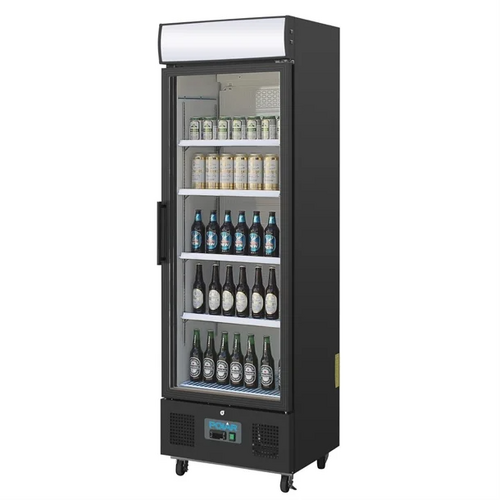 Polar GH427-A G-Series Upright Display Fridge Black - 368Ltr - GH427-A