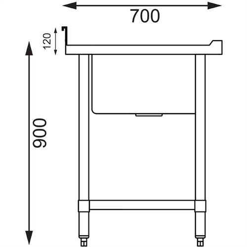 Vogue Single Bowl Sink R/H Drainer (90mm Drain) 1000x700mm - HC912