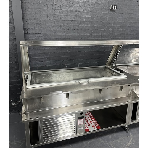 Pre-Owned Custom Made Cold Bar with 2 Cold Wells and Lift up Lids  - PO-1601